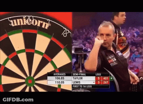 Dart Board With Unicorn Written On Top GIF