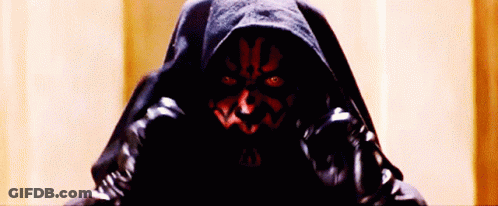 Darth Maul Close Up With Black Hood GIF