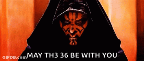 Darth Maul From Star Wars Is Wearing A Black Hood And Has A Red Face Painted On It . GIF