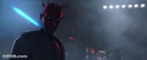 Darth Maul Holding Blue Lightsaber GIF