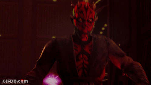 Darth Maul Holding Red Lightsaber GIF