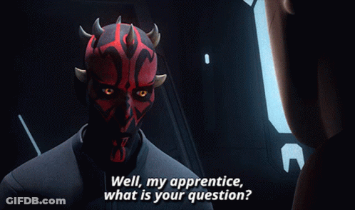 Darth Maul Is Talking To A Man With A Question GIF