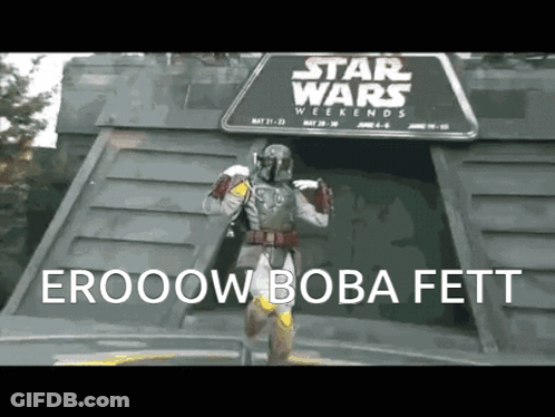 Darth Vader And Boba Fett In Hallway GIF