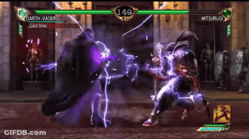 Darth Vader And Mitsurugi Are In A Video Game GIF