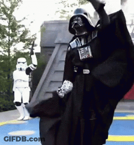 Darth Vader Dancing On Trampoline GIF