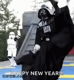 Darth Vader Dancing With Stormtroopers Happy New Year GIF