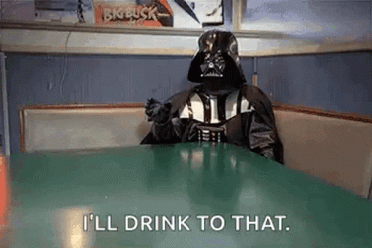 Darth Vader Drinks Beer GIF
