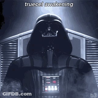 Darth Vader From Star Wars Is Sitting In A Chair With A Smoke Coming Out Of His Mouth . GIF