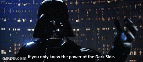 Darth Vader From Star Wars Is Talking About The Power Of The Dark Side . GIF