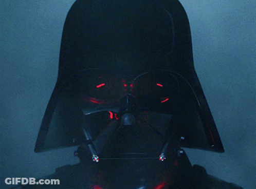 Darth Vader Helmet With Red Lights GIF