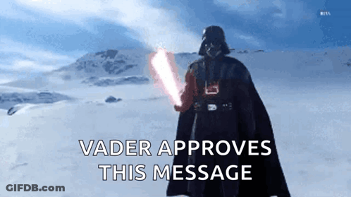 Darth Vader Holding Lightsaber GIF