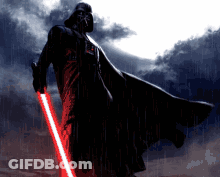 Darth Vader Holding Red Lightsaber GIF