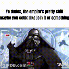 Darth Vader Is Giving The Middle Finger While Wearing A Mask . GIF