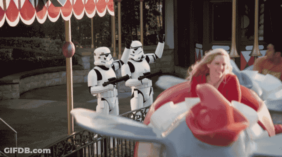 Darth Vader No Enjoys Theme Park Ride GIF