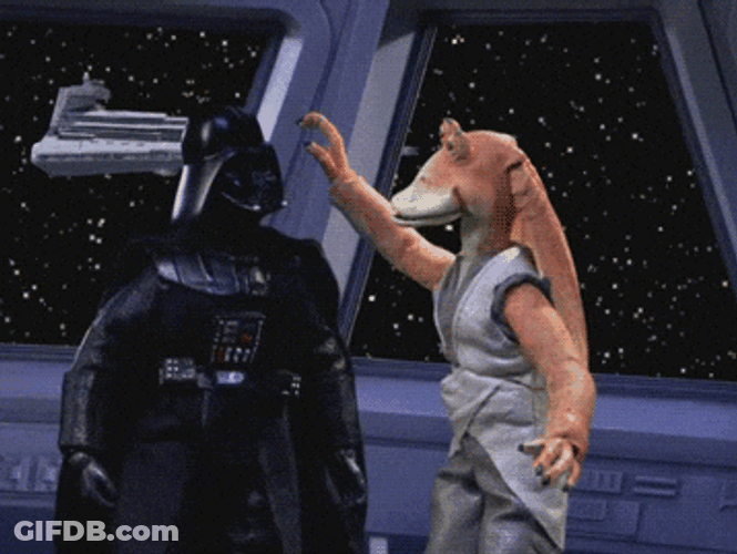 Darth Vader No With Jar Jar Binks GIF