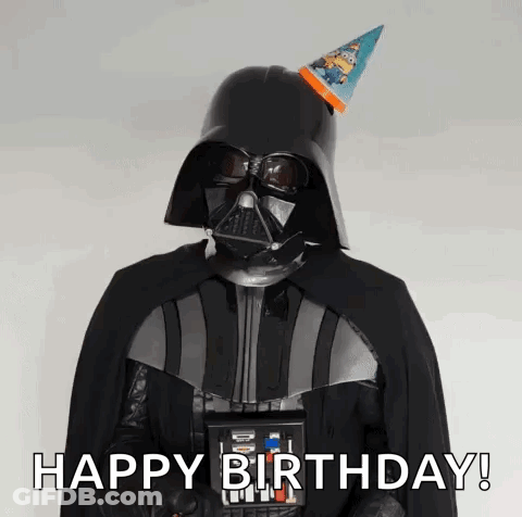 Darth Vader Party Hat Sunglasses Happy Birthday GIF