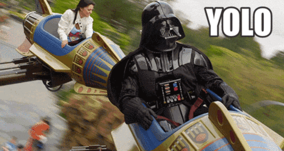 Darth Vader Rides In Disneyland GIF