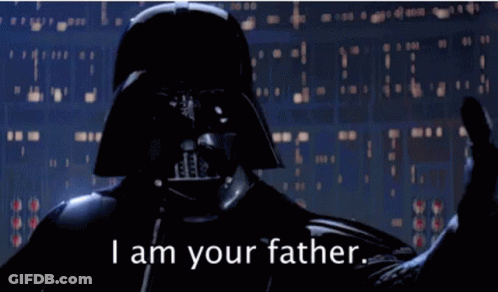 Darth Vader Says " I Am Your Father " While Pointing At The Camera GIF