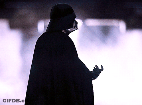 Darth Vader Silhouette In Cape And Helmet GIF