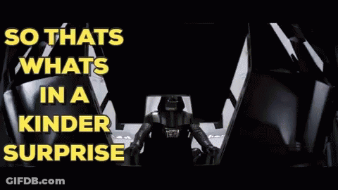 Darth Vader So Thats Whats In A Kinder Surprise GIF