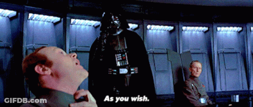 Darth Vader Standing In Front Of Man With Open Mouth GIF