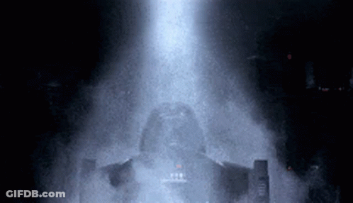 Darth Vader Surrounded By Smoke And Light GIF