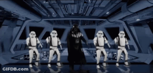 Darth Vader Surrounded By Stormtroopers GIF