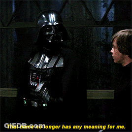Darth Vader Talking To Luke Skywalker In A Star Wars Scene GIF