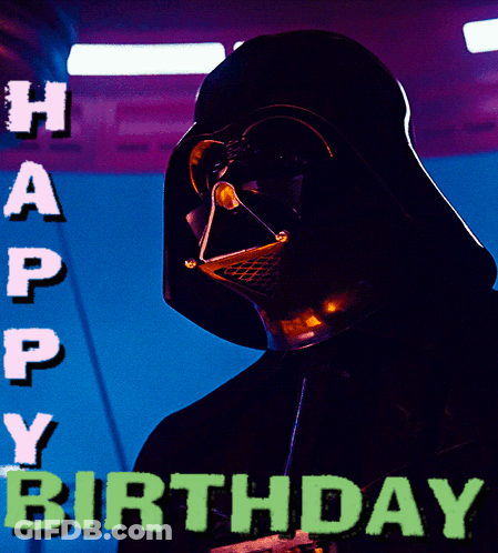 Darth Vader Helmet Happy Birthday GIF