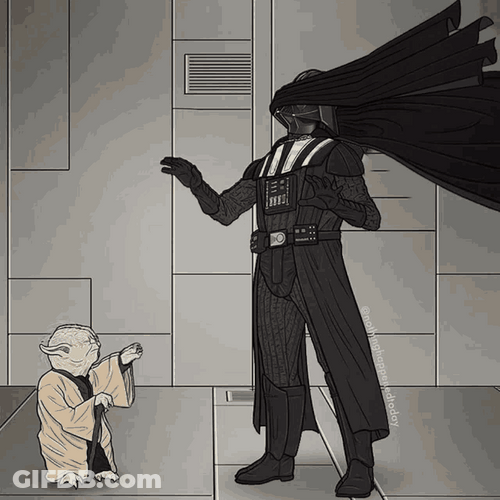 Darth Vader Yoda Raise Arms GIF