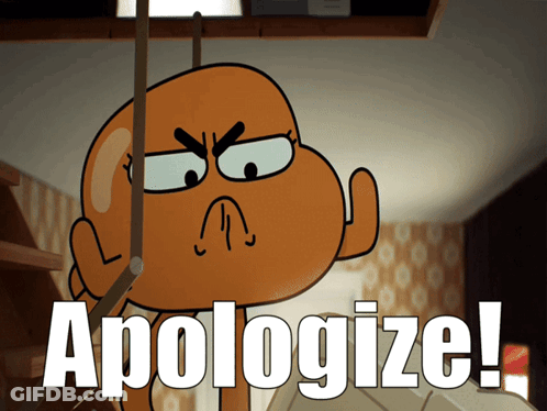 Darwin Saying Apologize From Gumball GIF