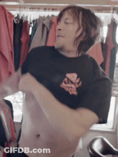 Daryl Dixon Wearing Shirt GIF