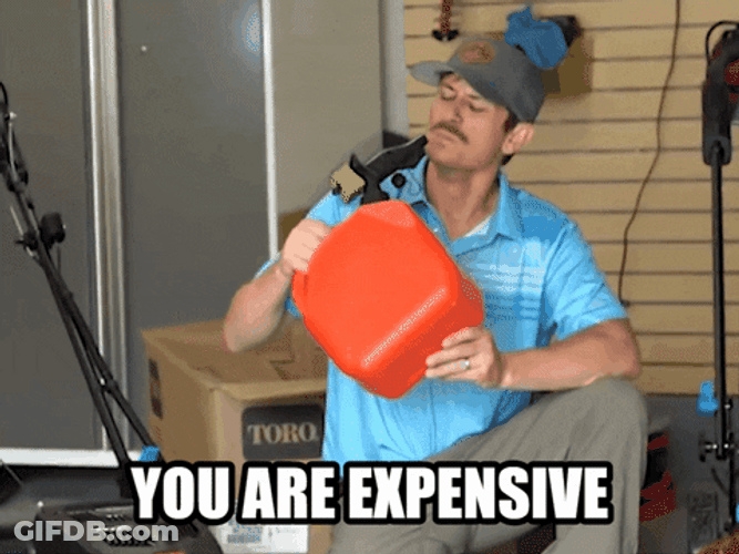 Dasher Cuddling Gas You Are Too Expensive GIF