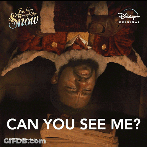 Dashing Through The Snow Poster Man Laying Upside Down GIF
