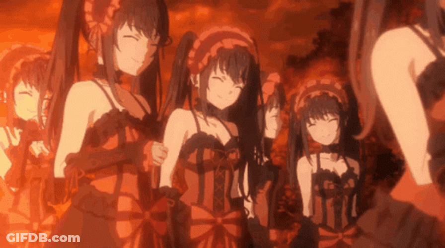Date A Live Cute Multiple Kurumi GIF