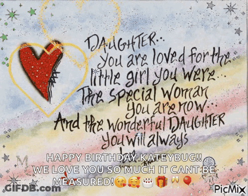 Daughter You Are Loved Birthday Card GIF
