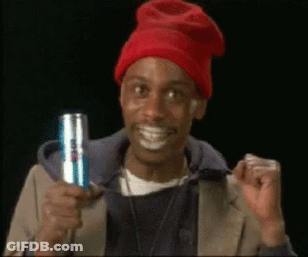 Dave Chappelle Holding Red Bull In One Hand GIF