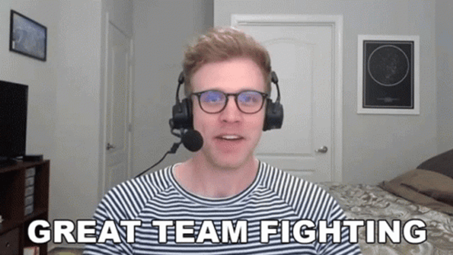 Dave Olson Cheering Team Awesome Fighting GIF