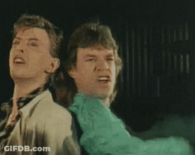 David Bowie Mick Jagger GIF
