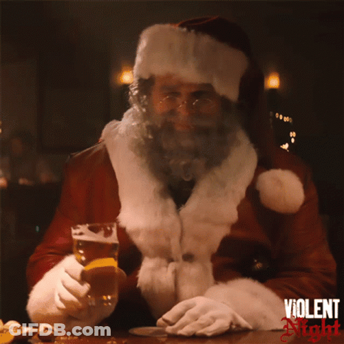 David Harbour Drunk Santa On Violent Night GIF