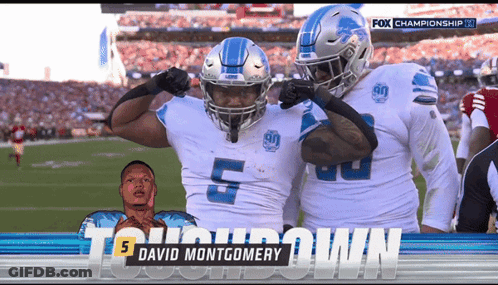 David Montgomery Celebrating Touchdown GIF