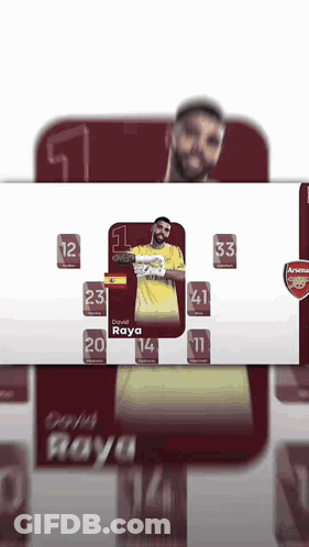 David Raya Soccer Player Card GIF