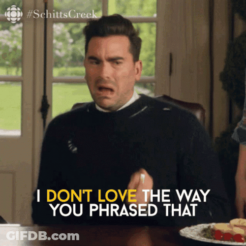 David Rose Annoyed Reaction Schitts Creek GIF