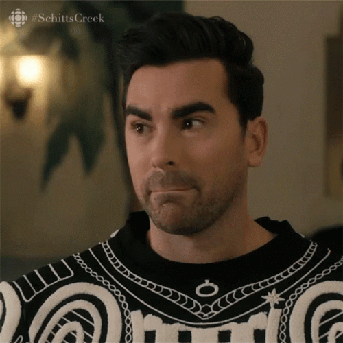 David Rose Eyes Rolling Schitts Creek GIF