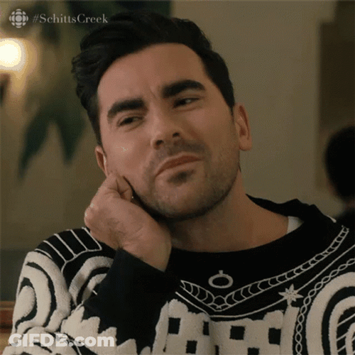 David Rose Schitts Creek Doubtful Reaction GIF