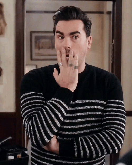 David Rose Shock Covers Mouth GIF