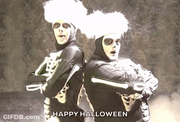 David S Pumpkins Back Up Dancers Happy Halloween GIF
