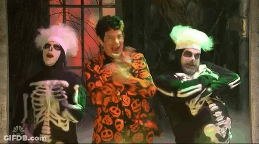 David S Pumpkins Points Back Up Dancer GIF