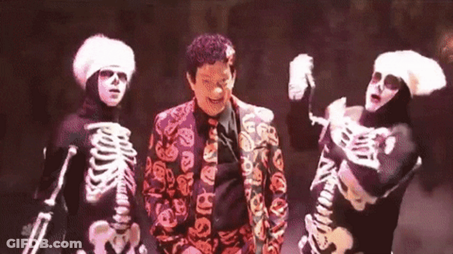 David S Pumpkins Spanks Back Up Dancer GIF