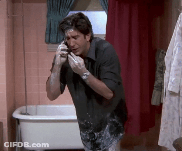 David Schwimmer Lotion And Powder Have Made Paste GIF